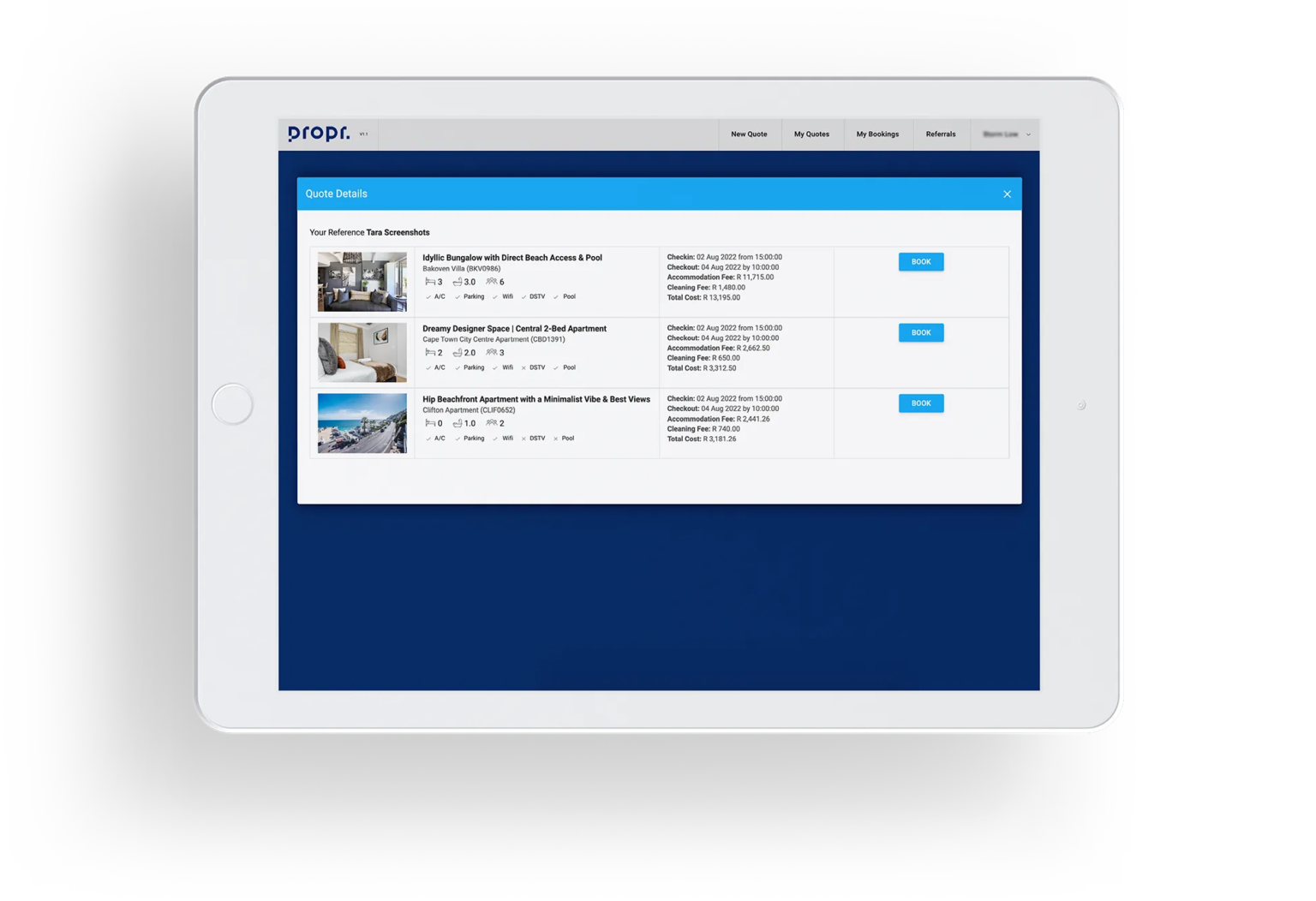 Booking Agents Propr Luxury Homes